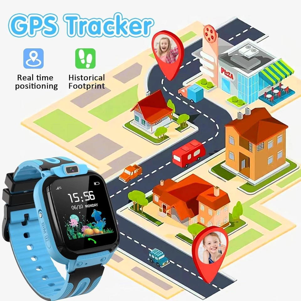 Smartwatch Kinder mit Telefonfunktion GPS Tracker SOS Armbanduhr iPhone Samsung - Bild 2 von 4
