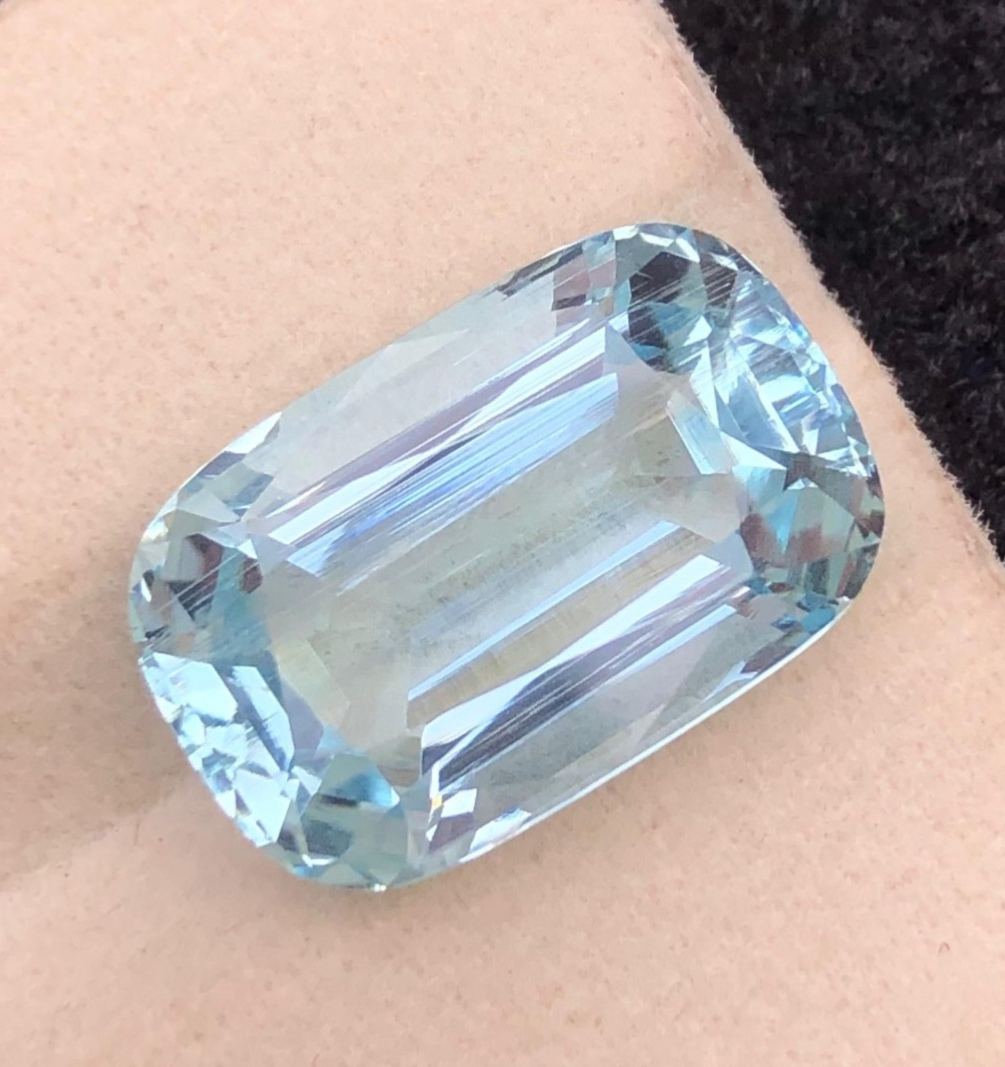 14.80 carats Cushion Cut Aquamarine Loose Gemstone from Shigar (Skardu) Pakistan