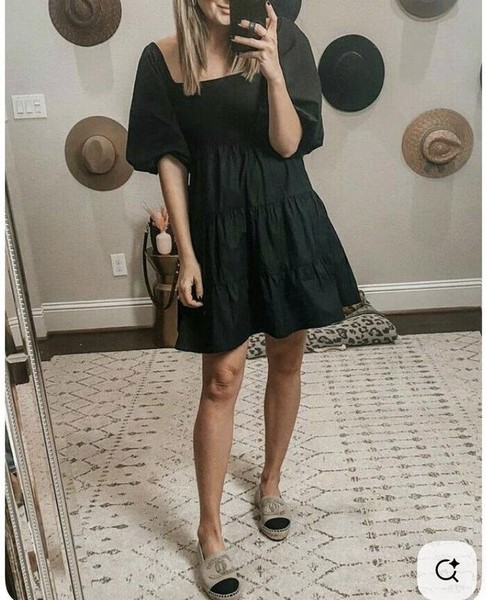 Women & Other Stories Dress Black Linen M