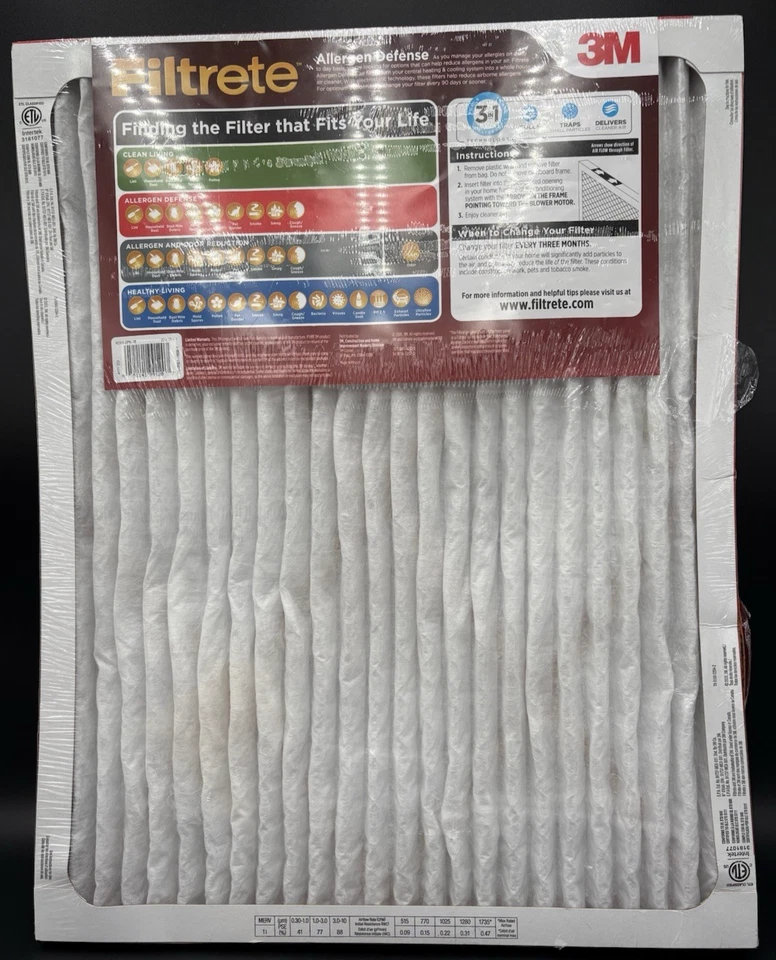 2 Pack Filtrete Filter 3M Micro Allergen Defense Replacement 20x2x1 Air FILTERS - Image 2 of 4