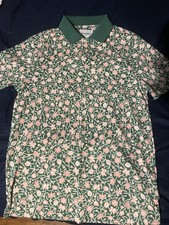 Goodfellow  Co Men  s Golf Polo Size M Color Green With Pink And White Flowers