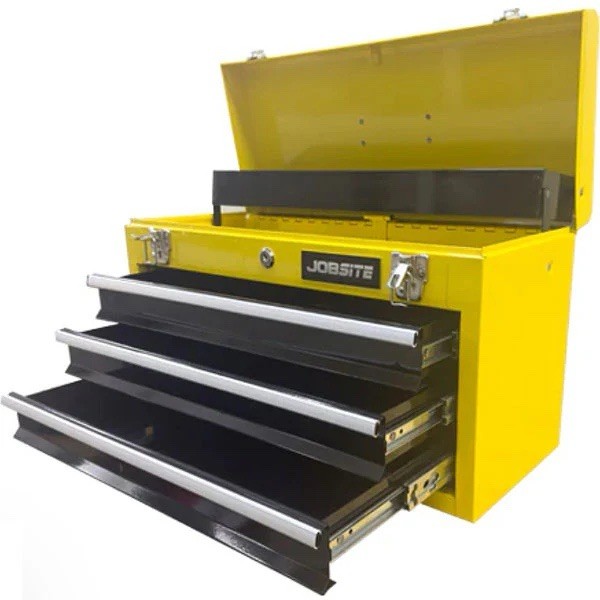 Portable Metal Tool Box Chest With 3 Storage Drawers