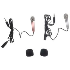 2 Pcs Mini Mic Phone Microphone for Recording Vocals Miniature Singing