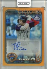 2024 Topps Pro Debut Ryan Clifford Autographs Orange Foil 19/25 Houston Astros