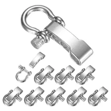 10-Pack Paracord Bracelet Shackle Buckle O Type [Silver, Round Head]