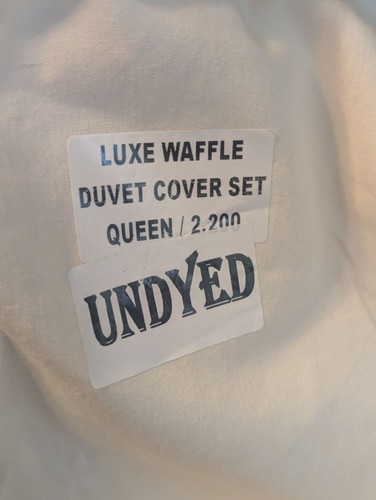 Quince 100% Organic Luxe Waffle Duvet Cover 3PC Set Undyed Size Queen -NEW- - Picture 2 of 6