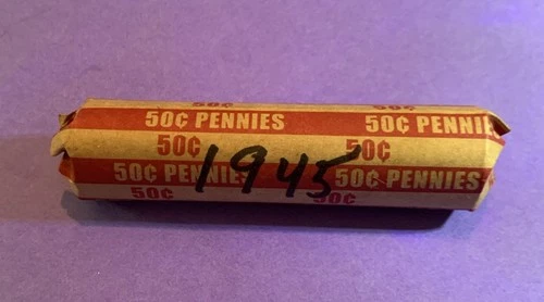 1945    Lincoln Wheat Penny Roll 50 Coins   G-VF