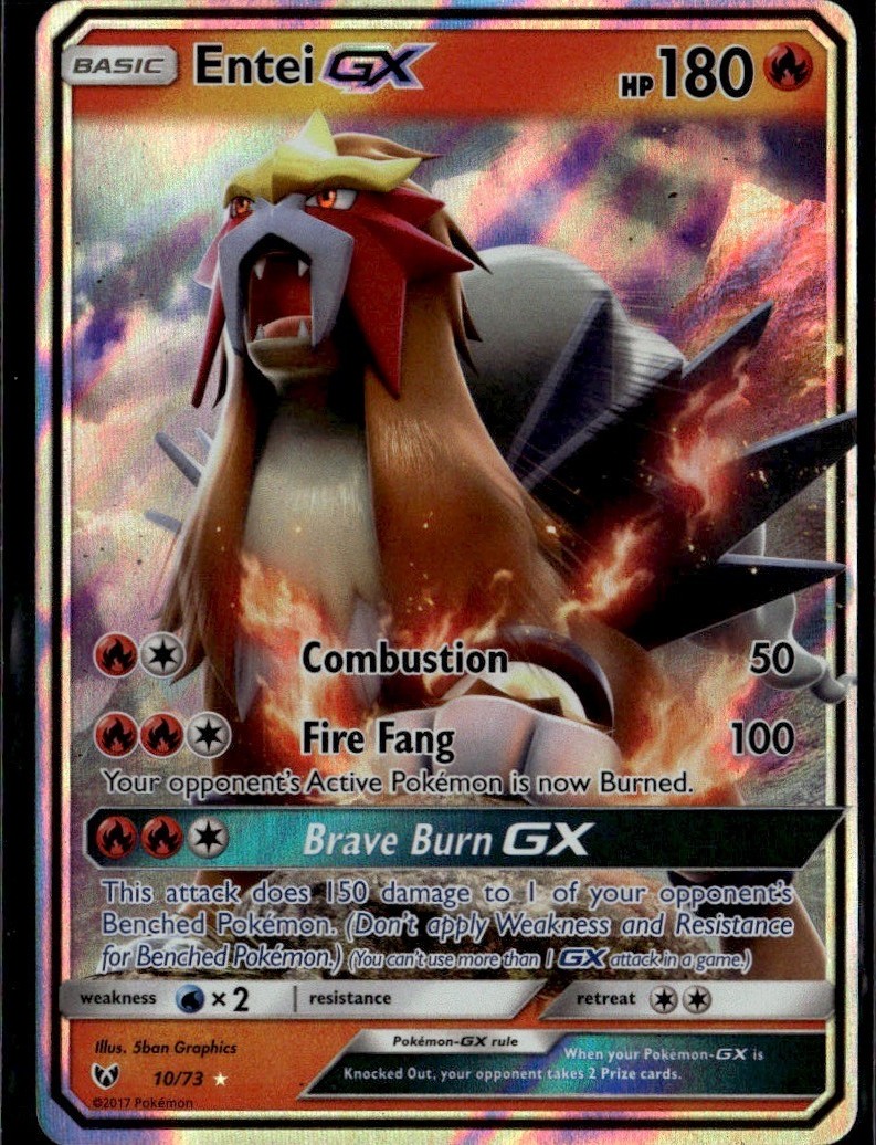 Entei GX Ultra Rare Shining Legends 10/73 NM