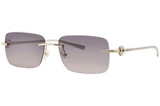 Gucci GG1703S 005 Sunglasses Men's Gold/Grey Rectangle Shape Rimless Style 55mm