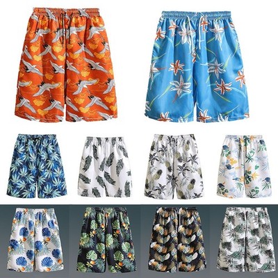 Stilvolle bedruckte Herrenshorts Polyestermaterial für Reisen zu Hause und im Club