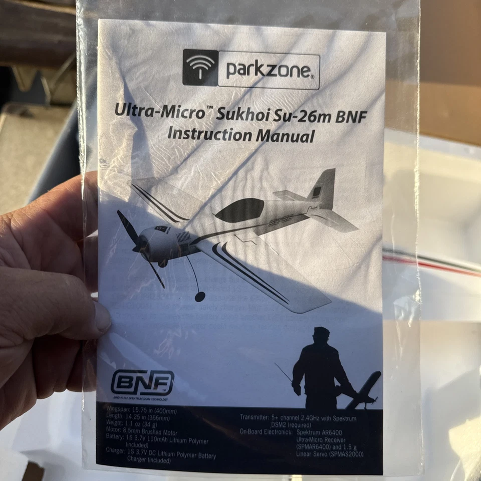 Parkzone Sukhoi SU-26m Ultra Micro Flyer RC Airplane BNF Spektrum UMX - Image 4 of 4