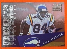 1998 Randy Moss Leaf Rookies & Stars Freshman Orientation  NUMBERED 1068/2500