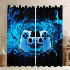 Loussiesd Games Curtain for Gaming Bedroom Living Room Gamer Room Curtains Kids