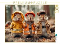 Calvendo Puzzle Drei EichhöRnchen In Arbeitskleidung Im Wald | 1000 Teile Lege-G