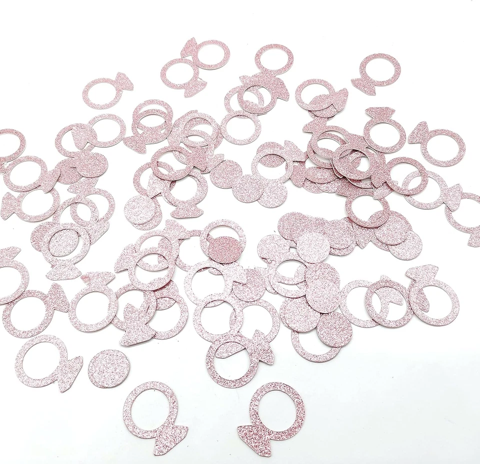 Anillo Oro Rosa Confeti Boda Compromiso Fiesta Mesa Confeti Decoración Nupcial Sho Foto 4 de 4