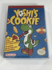Yoshi's Cookie (Nintendo, NES) Complete CIB With Protector - Tested