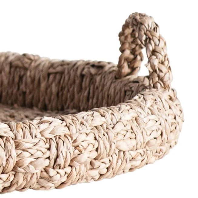 Bandeja Bankuan redonda trenzada con asas Foto 3 de 4