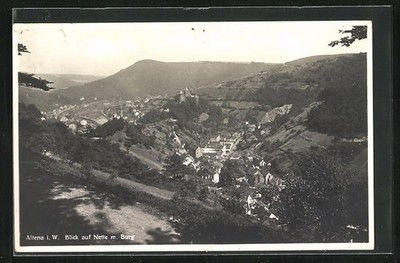 Altena I. W., view of Nice with castle, postcard 1931 