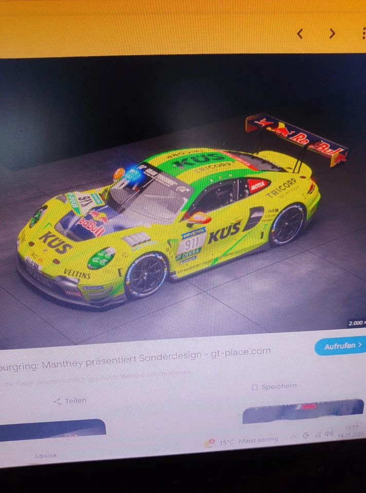 Porsche 911 GT3 24h Nürburgring 2026 Jubiläums Grello MantheyANFERTIGUNG in 1:18 - Bild 1 von 1
