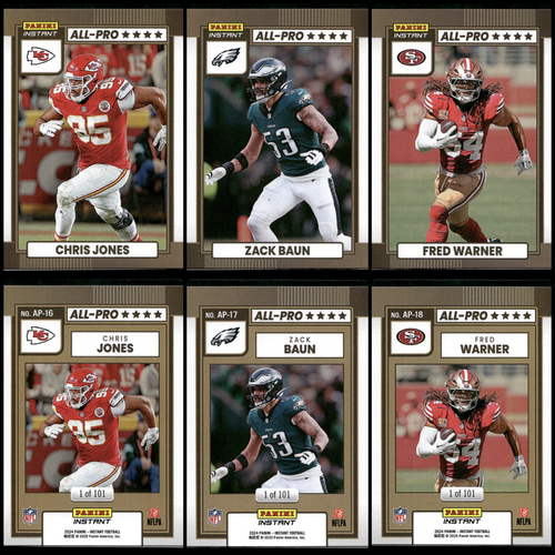 (30) 2024 Panini Instant Football - NFL ALL-PRO 1/101 SP - Complete Set - RC 🔥 - Picture 7 of 11