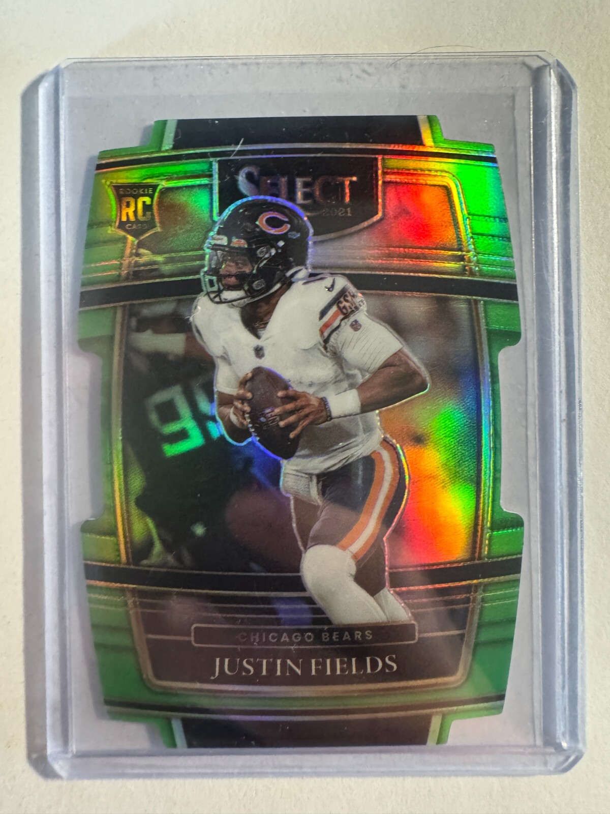 K217,628 -  2021 Select Prizm Neon Green Die Cut #50 Justin Fields #/349