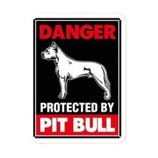 8 x 12 inches Tin Metal Sign DANGER PROTECTED BY PIT BULL Wall Decoration