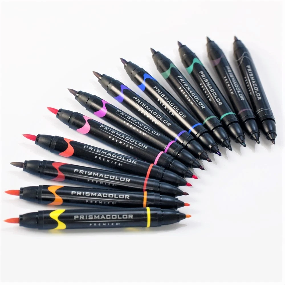 Prismacolor Premier Double-Ended Art Markers, Fine and Chisel Tip