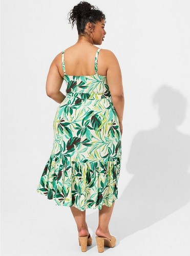 Vestido Midi Torrid en Niveles Verde Nuevo con Etiquetas Nuevo 2X - Imagen 7 de 9
