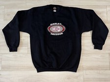 Vintage Harley Davidson Crewneck Embroidered Black Sweater Mens Large
