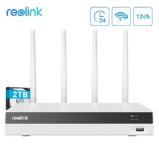 Reolink 4K WIFI NVR Video Recorder for IP Security Camera 24/7 Recording RLN12W
