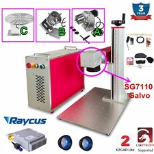 Raycus 20W 30W 50W Fiber Laser Metal Marking Machine with SG7110 Galvo 8000mm/s