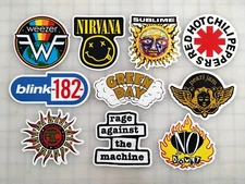 90's Alt Rock Bands Sticker Pack Vinyl (10) SET 1 Sublime Blink Green Pearl