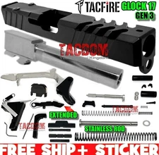 TACFIRE RMR Fluted SLIDE + SS Barrel + Upper + Lower Parts for GL0CK 17 Gen 3 US