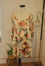 NWT $440 Alice + Olivia Rowen Tiered Silk Floral Express Rose Tan Babydoll XS