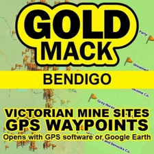 BENDIGO GOLD WORKINGS + MINE SITES - GPS Waypoints Map .KML DIGITAL FILE EMAILED