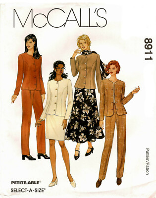 McCalls 8911 Jacket Pants Skirt Scarf isses Sewing Pattern Uncut