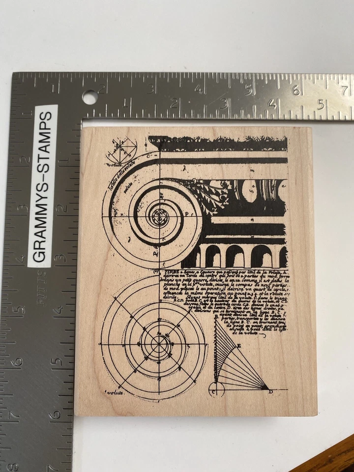 Estampadores Anónimos Arquitectura Columnas Diagrama Grande Sello de Goma Alterado Foto 3 de 4