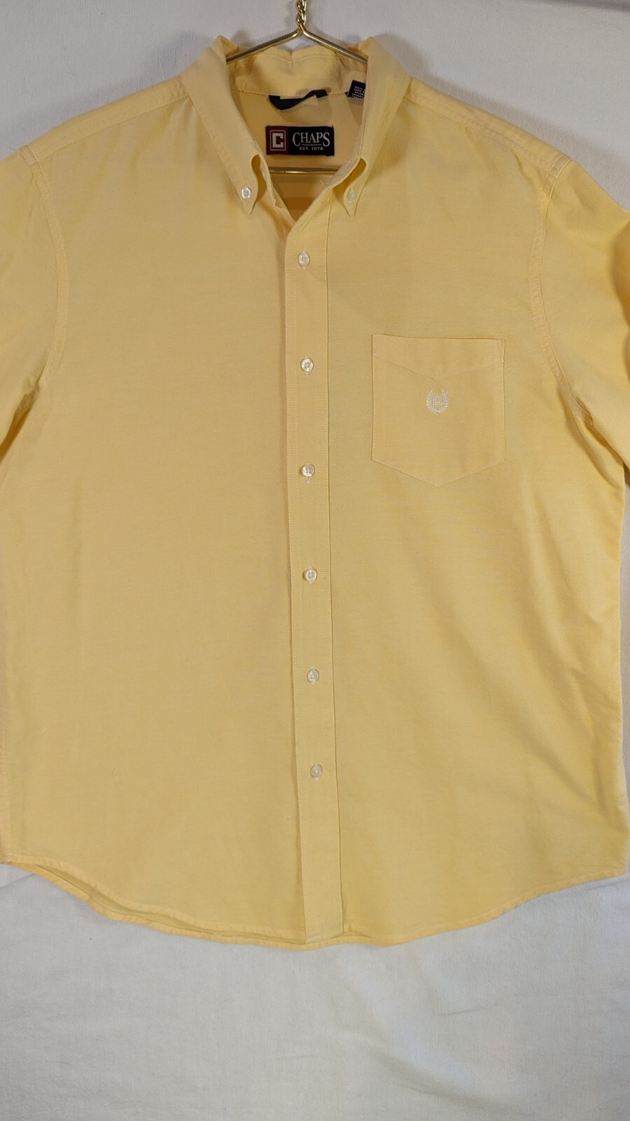 Chaps Solid Yellow 100% Cotton Large Long Sleeve … - image 8