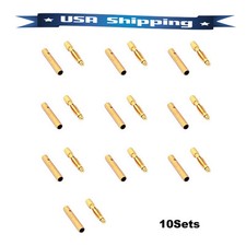 10 Pairs 2mm 2.0mm Gold-Plated Bullet Connector RC Battery ESC Motor Plug