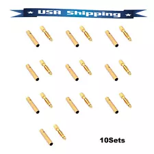 10 Pairs 2mm 2.0mm Gold-Plated Bullet Connector RC Battery ESC Motor Plug