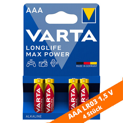 Varta Longlife Max Power / Max Tech 4703 AAA Micro LR03 1,5V 4 Batterien Foto