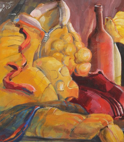 Modern original gouache painting still life - Picture 2 of 15