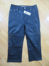 NWT ALEXANDER McQUEEN BLACK LEATHER Loose Fitting Ankle Pants size 40 IT, US 4