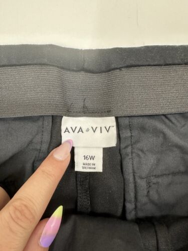 Ava & Viv Womens Dress Pants Size 16W Black Stretchy - Picture 3 of 10