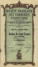 Société Francaise des Verreries D'Indochine 1929 Haiphong Tonkin Wietnam 100 Fr.