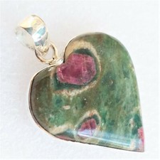 RARITÄT Anhänger echter NATUR Rubinfuchsit Rubin Fuchsit 925 Silber 40x28mm HERZ