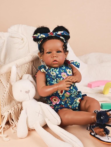 Realistic 20" Reborn Baby Doll - African American Girl, Perfect Gift for Ages 3+ - Picture 4 of 10