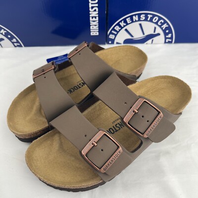 Birkenstock Arizona Sandals Soft Footbed Birkibuc Leather Sandals - Mocha 015118