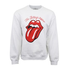 THE ROLLING STONES TOUNGE WHITE PULLOVER
