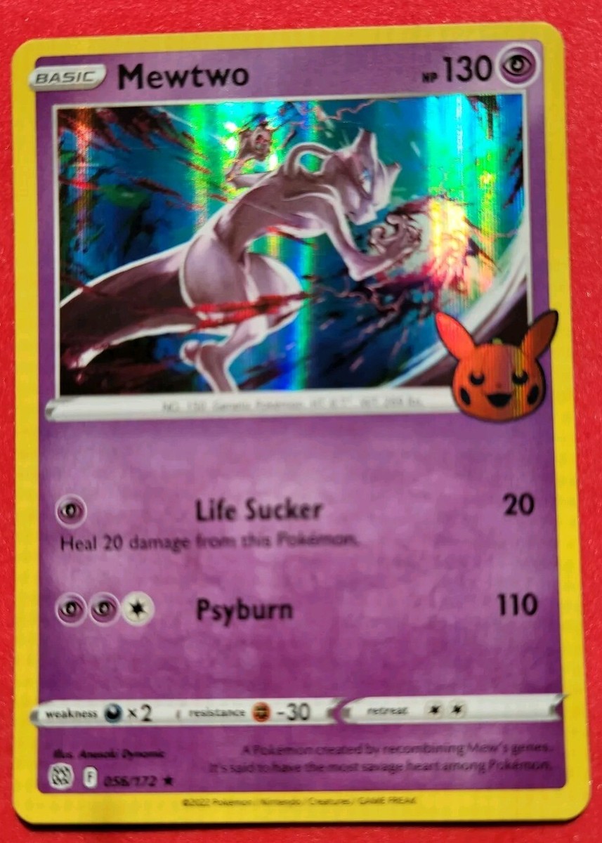 Mewtwo HP130 2022 Holo Rare Trick or Trade Halloween Pokémon Card